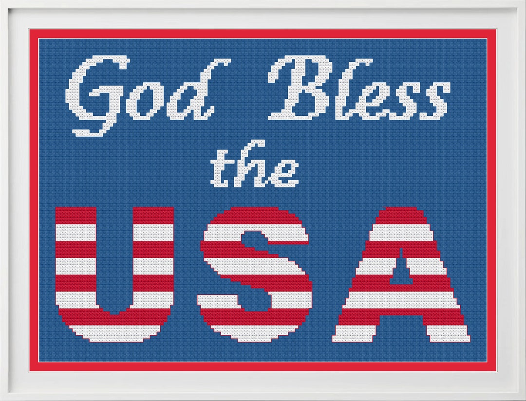 USA Cross Stitch Pattern, USA Cross Stitch, Fourth of July Cross Stitch