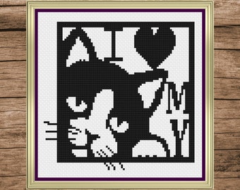 Cat Cross Stitch Pattern, Cat Cross Stitch, Cat Decor, Cat Home Decor, Cross Stitch, Cross Stitch Patterns