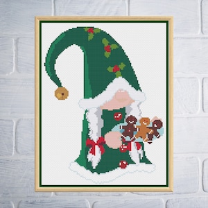 Christmas Cross Stitch Pattern, Christmas Gnome Cross Stitch Pattern, Christmas Cross Stitch, Gnome Cross Stitch, Cross Stitch Patterns