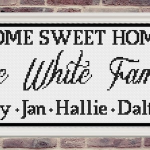 Family Cross Stitch, Family Cross Stitch Pattern, Customizable Cross Stitch, Cross Stitch, Cross Stitch Pattern