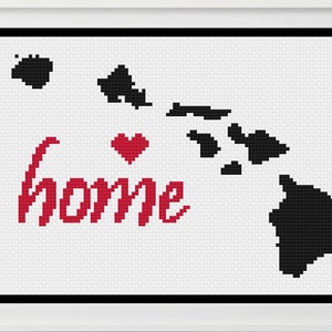 Hawaii Cross Stitch, Hawaii Cross Stitch Pattern, Hawaii Home Decor, Hawaii, Cross Stitch, Cross Stitch Patterns