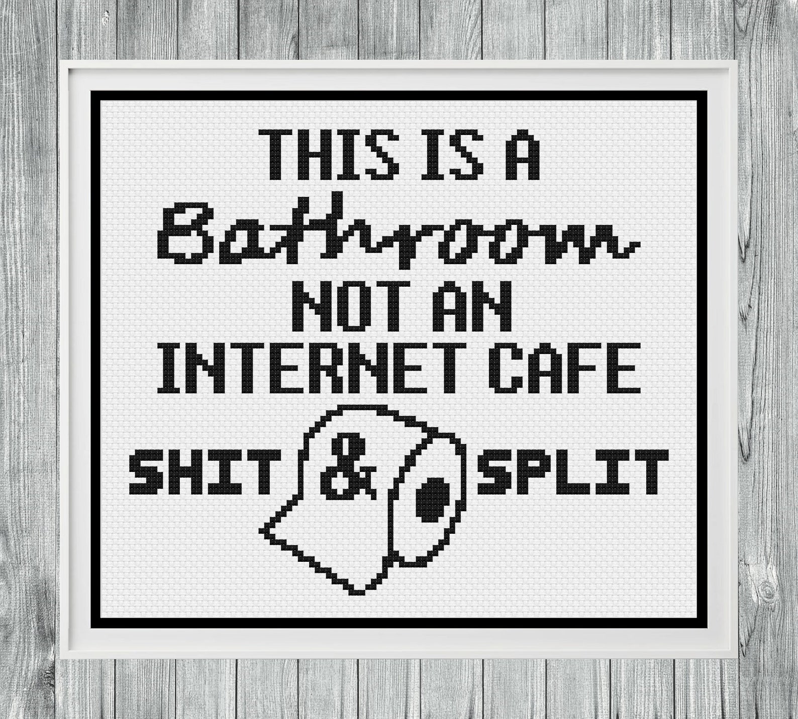 Bathroom Cross Stitch Pattern Bathroom Cross Stitch Bathroom Etsy