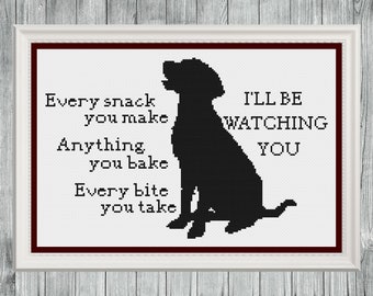 Dog Cross Stitch Pattern, Dog Cross Stitch, Cross Stitch, Cross Stitch Patterns, Home Decor Cross Stitch