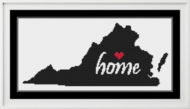 Virginia Cross Stitch Pattern Virginia Cross Stitch Cross Stitch Home Decor Virginia Decor Cross Stitch Patterns Virginia
