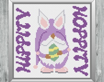 Easter Gnome Cross Stitch Pattern, Easter Cross Stitch, Gnome Cross Stitch, Gnome Cross Stitch Pattern, Cross Stitch, Cross Stitch Patterns