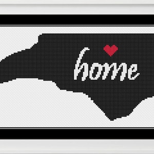 North Carolina Cross Stitch, North Carolina Cross Stitch Pattern, North Carolina, North Carolina Decor, Cross Stitch, Cross Stitch Patterns