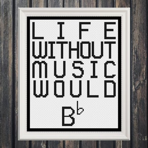 Music Cross Stitch, Music Cross Stitch Pattern, Music Decor, Cross Stitch, Cross Stitch Patterns