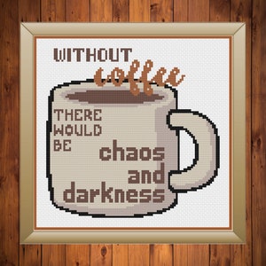 Coffee Cross Stitch, Coffee Cross Stitch Pattern, Coffee Decor, Coffee Gifts, Cross Stitch, Cross Stitch Patterns, Counted Cross Stitch