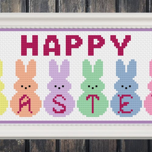 Easter Cross Stitch Pattern Easter Cross Stitch Peeps Cross - Etsy
