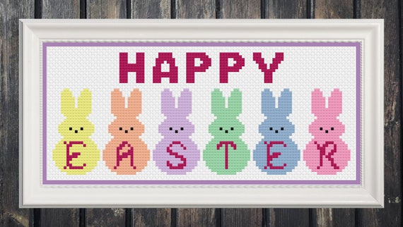 Easter Cross Stitch Pattern, Easter Cross Stitch, Peeps Cross Stitch, Counted Cross Stitch Pattern, Cross Stitch, Cross Stitch Patterns