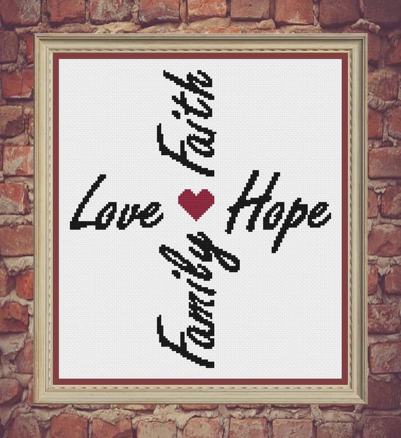 Faith Cross Stitch Pattern Religious Cross Stitch Pattern Etsy