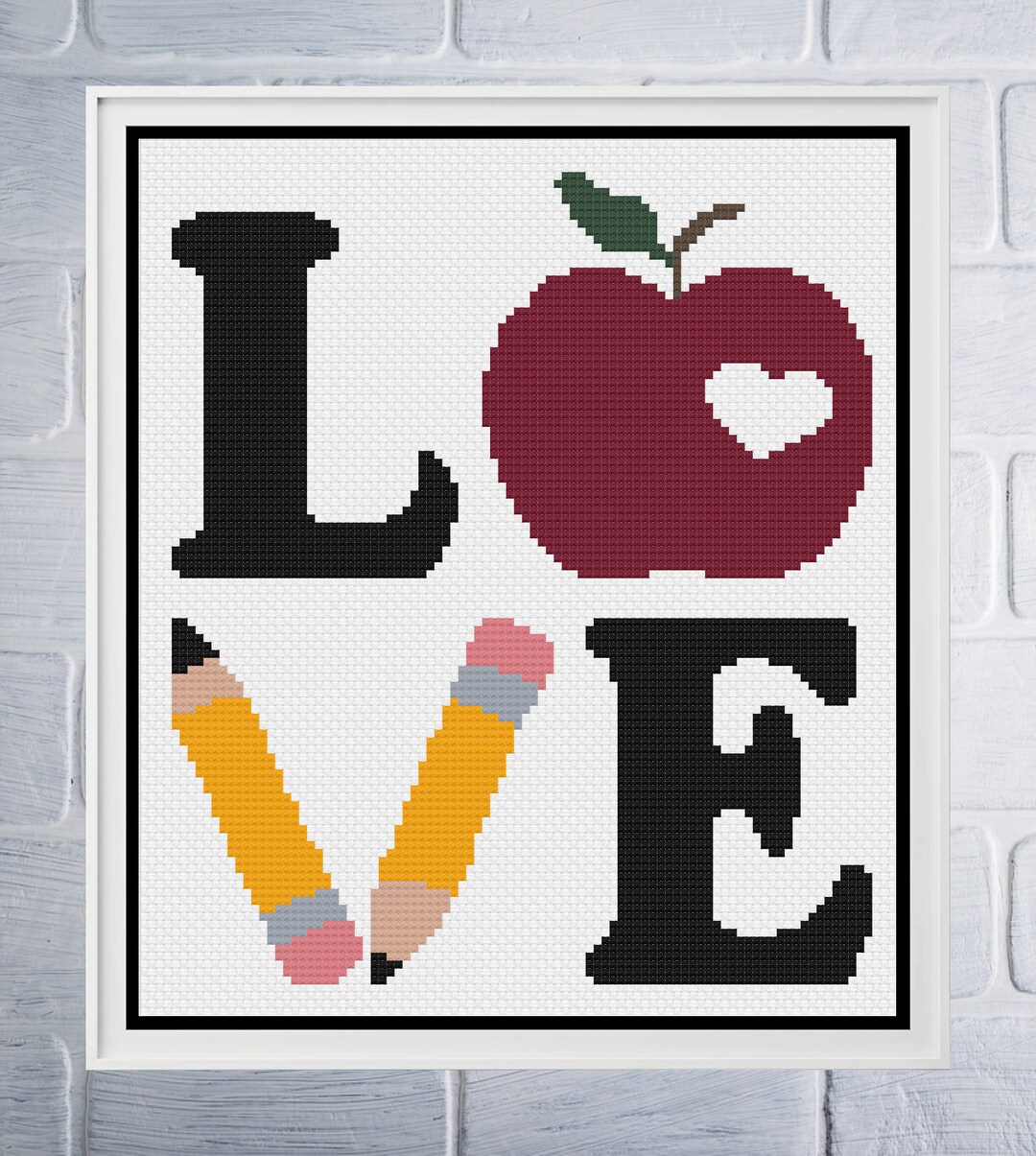 Teacher Cross Stitch, Teacher Cross Stitch Pattern, Teacher Gifts