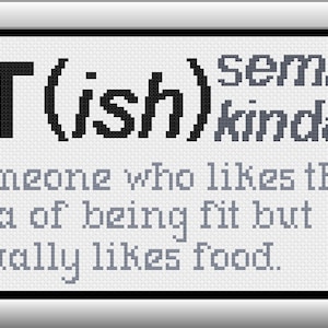 Gym Cross Stitch, Exercise Cross Stitch, Home Gym Decor, Home Decor, Fit (ish) Cross Stitch, Cross Stitch Patterns