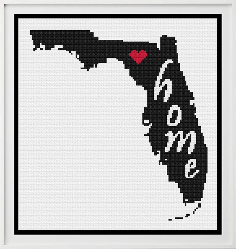 Florida Cross Stitch Florida Cross Stitch Pattern Florida Etsy