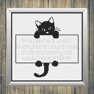 Cat Cross Stitch, Cat Cross Stitch Pattern, Cat Decor, Home Decor, Cross Stitch, Cross Stitch Patterns