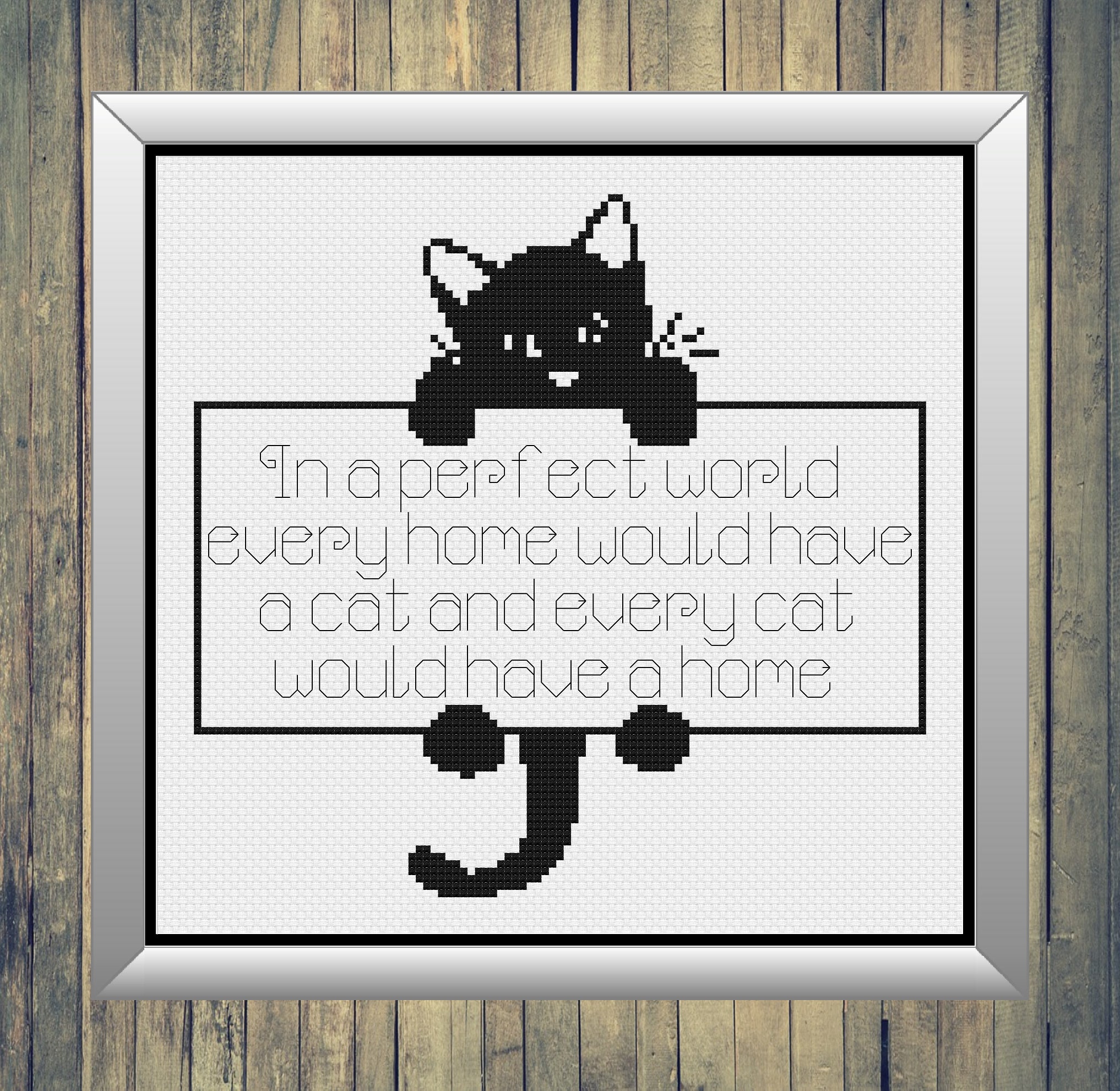 Cat Cross Stitch, Cat Cross Stitch Pattern, Cat Decor, Home Decor, Cross Stitch, Cross Stitch Patterns