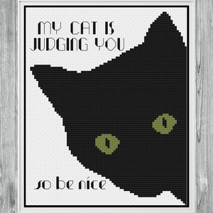 Cat Cross Stitch, Cat Cross Stitch Pattern, Cat Decor, Cross Stitch, Cross Stitch Pattern