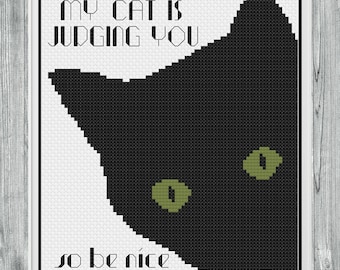 Cat Cross Stitch, Cat Cross Stitch Pattern, Cat Decor, Cross Stitch, Cross Stitch Pattern