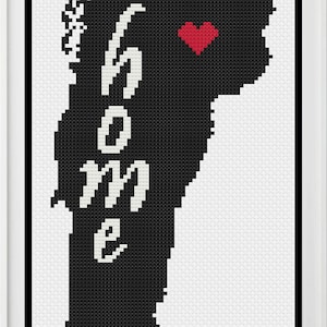 Vermont Cross Stitch, Vermont Cross Stitch Pattern, Vermont Decor, Vermont, Cross Stitch, Cross Stitch Pattern