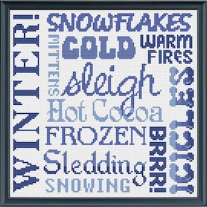 Winter Cross Stitch, Winter Decor, Snowflake Cross Stitch, Cross Stitch, Cross Stitch Patterns