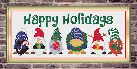 Christmas Cross Stitch Pattern, Christmas Gnome Cross Stitch Pattern, Christmas Cross Stitch, Gnome Cross Stitch, Cross Stitch Patterns