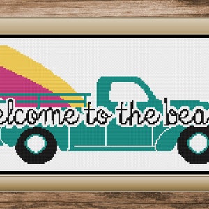 Beach Cross Stitch, Beach Cross Stitch Pattern, Cross Stitch Patterns, Counted Cross Stitch