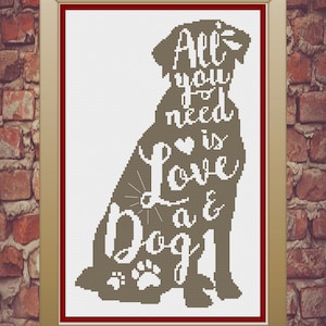 Dog Cross Stitch, Dog Cross Stitch Pattern, Dog Decor, Dog Gifts, Dog Crafts, Dog Home Decor, Home Decor Cross Stitch
