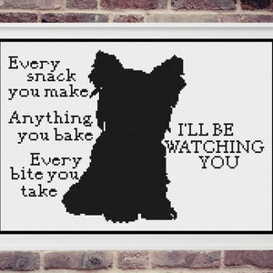 Dog Cross Stitch Pattern, Yorkie Cross Stitch Pattern, Counted Cross Stitch, Cross Stitch Patterns