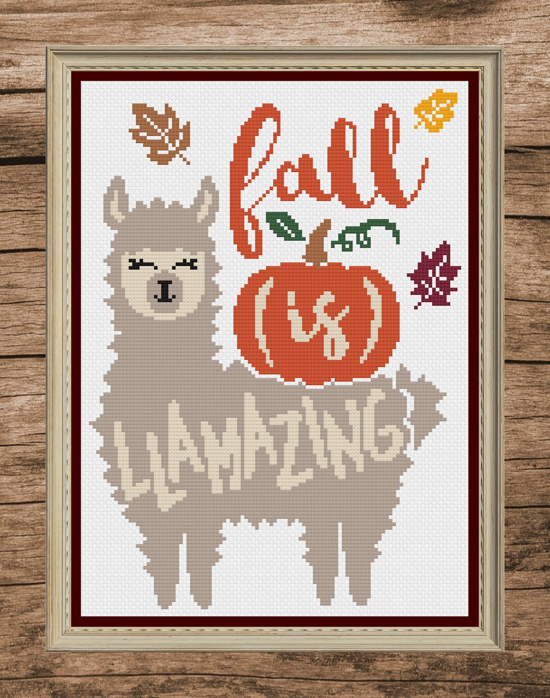 Fall Crosshatch Fall Cross Stitch, Fall Cross Stitch Pattern, Fall Decor, Fall Home ...