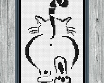 Cat Cross Stitch Pattern, Cat Cross Stitch, Cross Stitch, Cat Gifts, Cross Stitch Patterns, Home Decor Cross Stitch
