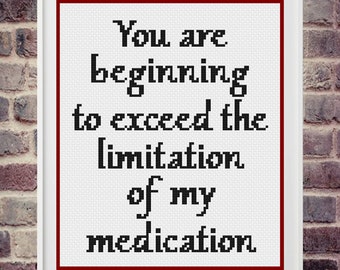 Sarcastic Cross Stitch, Sarcastic Cross Stitch Pattern, Cross Stitch, Cross Stitch Pattern, Counted Cross Stitch