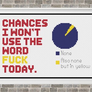 Fuck Cross Stitch, Sarcastic Cross Stitch Pattern, Counted Cross Stitch, Cross Stitch Patterns