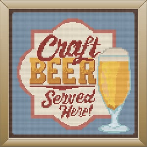 Beer Cross Stitch, Beer Cross Stitch Pattern, Beer Decor, Cross Stitch, Cross Stitch Pattern