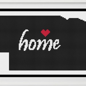 Nebraska Cross stitch pattern, Nebraska Cross Stitch, Nebraska, Nebraska Home Decor, Cross Stitch, Cross Stitch Patterns