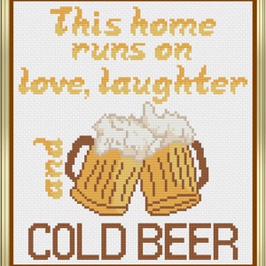 Beer Cross Stitch, Beer Cross Stitch Pattern, Beer Decor, Cross Stitch, Cross Stitch Pattern