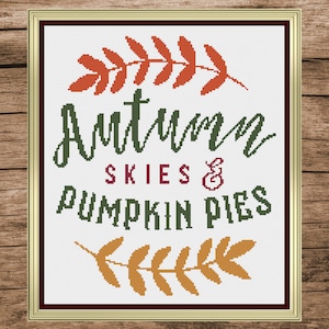 Fall Cross Stitch, Fall Cross Stitch Pattern, Autumn Cross Stitch, Fall Home Decor, Cross Stitch, Cross Stitch Patterns