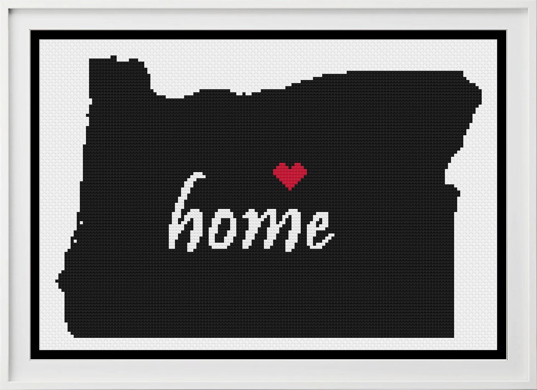 Oregon Pattern Oregon Cross Stitch Pattern, Oregon Cross Stitch, Oregon, Oregon Home ...