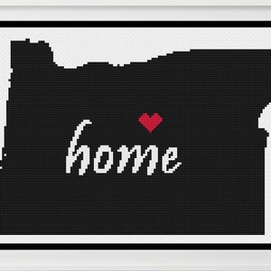 オレゴン州のクロスステッチパターン、オレゴン州のクロスステッチ、オレゴン州、オレゴン州のホームデコレーション、クロスステッチ、クロスステッチパターン