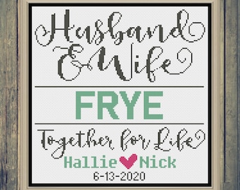 Wedding Cross Stitch, Wedding Cross Stitch Pattern, Cross Stitch, Cross Stitch Patterns