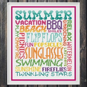 Summer Cross Stitch, Counted Cross Stitch, Cross Stitch, Cross Stitch Patterns