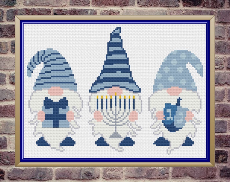 Hanukkah Cross Stitch, Hanukkah Cross Stitch Pattern, Cross Stitch, Cross Stitch Pattern image 1