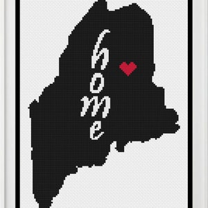 Maine Cross Stitch Pattern, Maine Cross Stitch, Maine Decor, Maine Home decor, Cross Stitch, Cross Stitch Pattern
