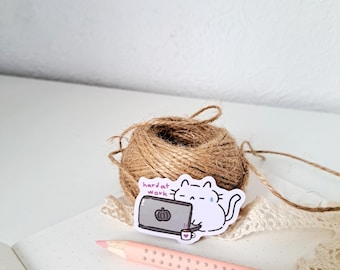 Cute Cat Office Business Laptop Single Vynil Sticker Stationery Journaling Decoration Bullet Journal Notebook Scrapbooking Waterproof