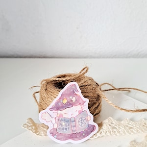Cute Witch Cat Witchy Spells Glitter Holographic Single Vynil Sticker Stationery Journaling Decoration Journal Notebook