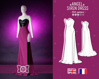 Angel Dust drag inspired slit dress PDF pattern for cosplay