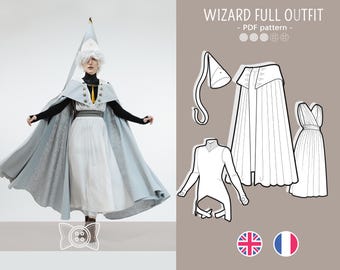 QIFREY full outfit bundle cosplay PDF pattern Wizard outfit
