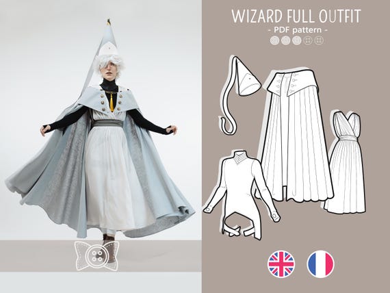 QIFREY full outfit bundle cosplay PDF pattern Wizard outfit