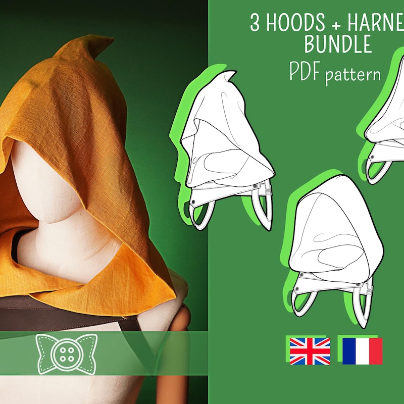 Pattern For Renaissance Hood Cosplay Apocalyptic Hood - Etsy UK