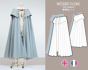 QIFREY Master witch cloak PDF pattern cosplay wizard