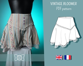 Vintage Bloomer Shorts (Sizes 34-46) - PDF Sewing Pattern